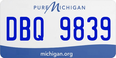 MI license plate DBQ9839