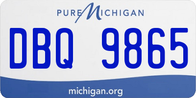 MI license plate DBQ9865