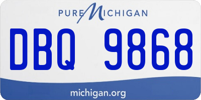 MI license plate DBQ9868