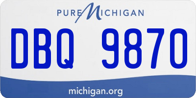 MI license plate DBQ9870