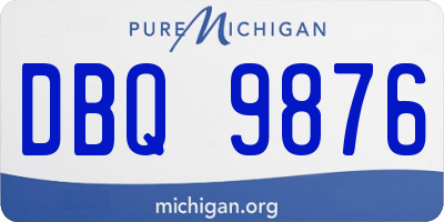 MI license plate DBQ9876