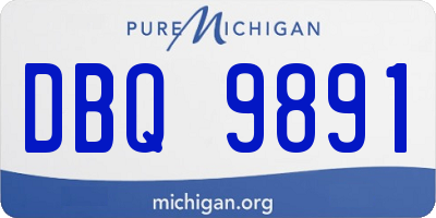 MI license plate DBQ9891