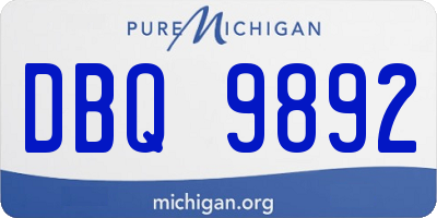 MI license plate DBQ9892