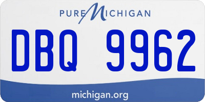 MI license plate DBQ9962