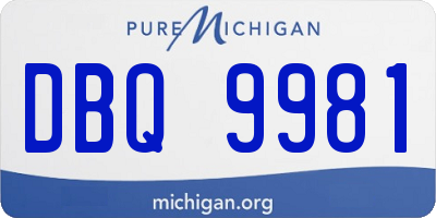 MI license plate DBQ9981