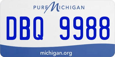 MI license plate DBQ9988