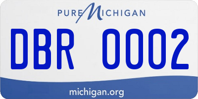 MI license plate DBR0002