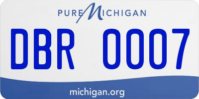 MI license plate DBR0007