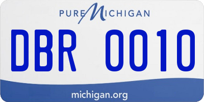 MI license plate DBR0010