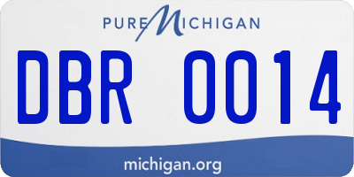 MI license plate DBR0014