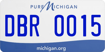 MI license plate DBR0015