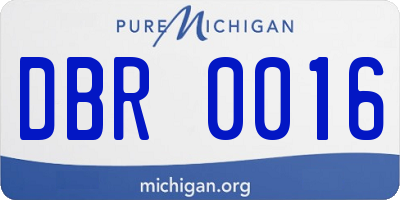 MI license plate DBR0016