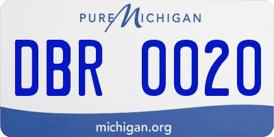 MI license plate DBR0020