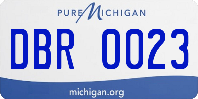 MI license plate DBR0023