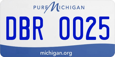MI license plate DBR0025