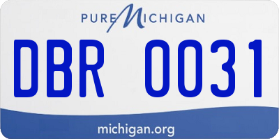 MI license plate DBR0031