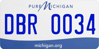 MI license plate DBR0034