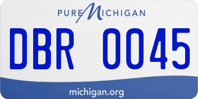 MI license plate DBR0045