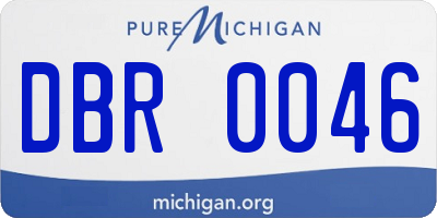 MI license plate DBR0046