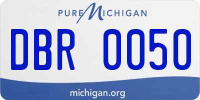MI license plate DBR0050