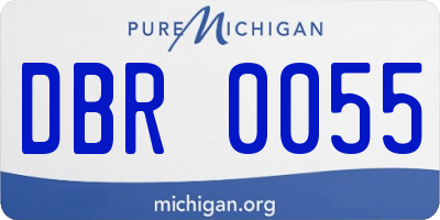 MI license plate DBR0055