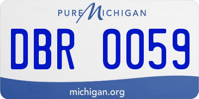 MI license plate DBR0059