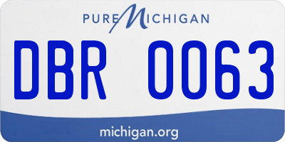 MI license plate DBR0063