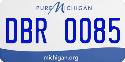 MI license plate DBR0085