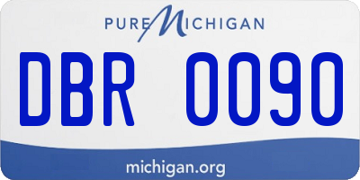 MI license plate DBR0090