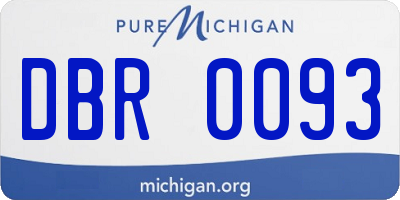 MI license plate DBR0093