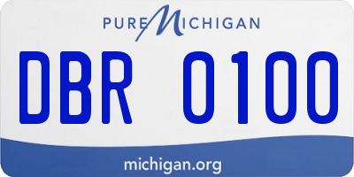 MI license plate DBR0100