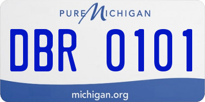 MI license plate DBR0101