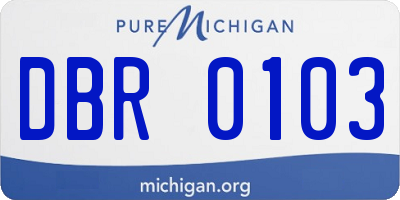 MI license plate DBR0103