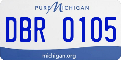MI license plate DBR0105