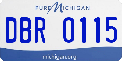 MI license plate DBR0115