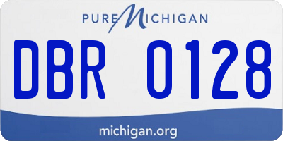 MI license plate DBR0128