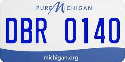 MI license plate DBR0140