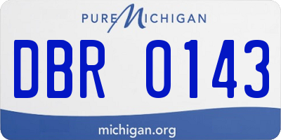 MI license plate DBR0143