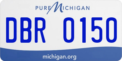 MI license plate DBR0150
