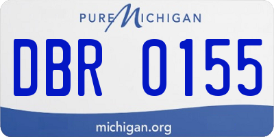 MI license plate DBR0155