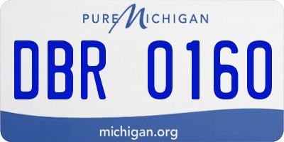 MI license plate DBR0160