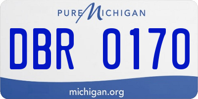 MI license plate DBR0170