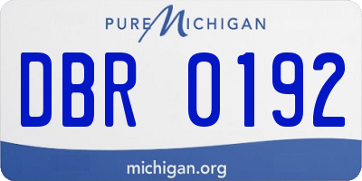 MI license plate DBR0192
