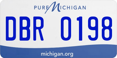 MI license plate DBR0198