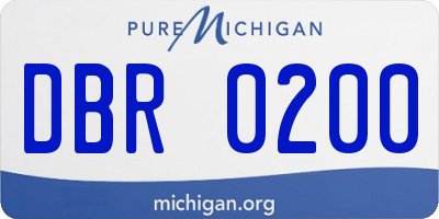 MI license plate DBR0200