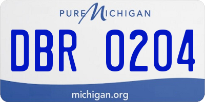 MI license plate DBR0204