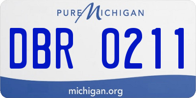 MI license plate DBR0211