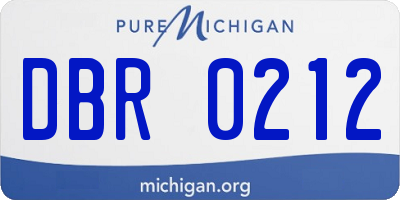 MI license plate DBR0212