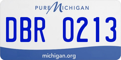 MI license plate DBR0213