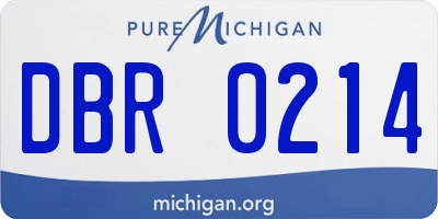 MI license plate DBR0214